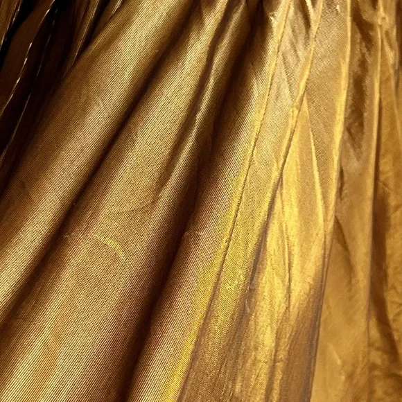 Vintage Eletra Casadei Gold Lame’ Halter Top Midi Length Disco Party Dress Small